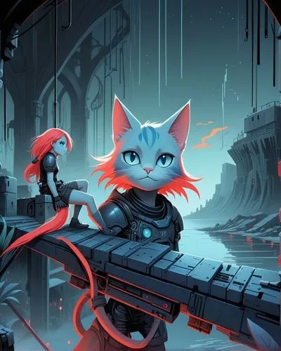 rescue alley,game illustration,sci fiction illustration,thundercats,rain cats and dogs,skotnikov,Art,Artistic Painting,Artistic Painting 48