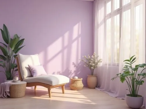 house plants,houseplants,pastel wallpaper,houseplant,wall,home corner,bedroom,sunroom,indoor,3d render,pastel colors,light purple,ikebana,3d background,soft furniture,soft pastel,3d rendering,window blinds,modern room,floral mockup,Photography,General,Realistic