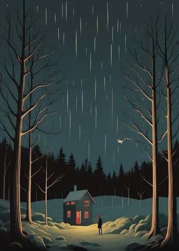 snow scene,night scene,christmas landscape,winter house,small cabin,lonely house,the snow falls,winter background,snow globe,night snow,snowfall,winter landscape,midnight snow,snow shelter,christmas snowy background,home landscape,christmas scene,wooden hut,meteor shower,sci fiction illustration,Illustration,Abstract Fantasy,Abstract Fantasy 05