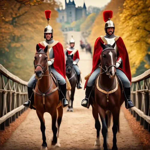 puy du fou,swiss guard,horse riders,equestrian sport,cavalry,bach knights castle,endurance riding,equestrian helmet,cossacks,english riding,andalusians,the roman centurion,two-horses,cross-country equ