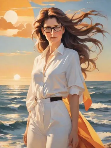 pantene,tropico,yachtswoman,sprint woman,beach background,the wind from the sea,Digital Art,Poster