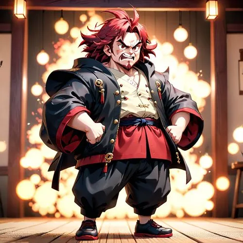 japanese style, manga, realistic,black and red angry,a cartoon character wearing a jacket and bow tie,akuma,kyokutenzan,rakshasa,sanosuke,sharaku,ryoma,Anime,Anime,Cartoon