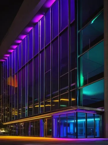 colored lights,kaust,autostadt wolfsburg,njitap,colorful light,iupui,colorful facade,hypermodern,light trail,cyberport,colorful glass,futuristic art museum,toronto city hall,fermilab,glass building,darmstadtium,light trails,vdara,uv,blavatnik,Conceptual Art,Sci-Fi,Sci-Fi 14