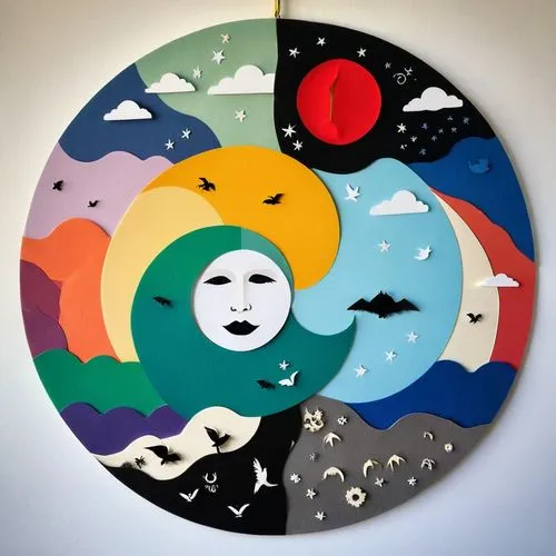 wall clock,moon phases,moon phase,lunar phases,gillmor,gallifreyan,Unique,Paper Cuts,Paper Cuts 07