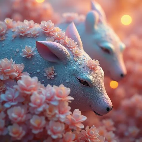 sand fox,vulpine,foxes,whimsical animals,desert fox,fawns,flower animal,dotted deer,cinema 4d,fantasy animal,cute fox,deer,little fox,winter deer,flowerful desert,kawaii animals,spring unicorn,3d fantasy,deer in tears,foxed,Photography,General,Realistic