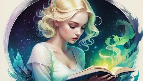 fantasy portrait,magic book,fairytales,fairy tale character,fantasy art,fairy tales,sci fiction illustration,fantasy picture,mystical portrait of a girl,elsa,faerie,fairy tale,bookworm,magic grimoire,white rose snow queen,fantasy woman,faery,aurora,sorceress,children's fairy tale,Illustration,Realistic Fantasy,Realistic Fantasy 15