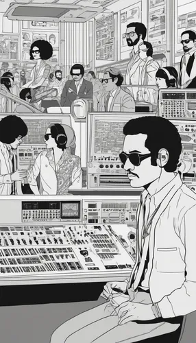 telephone operator,switchboard operator,synthesizers,audio engineer,mixing engineer,synthesizer,sound engineer,mixing desk,old elektrolok,call centre,disc jockey,call center,analog synthesizer,moog,office line art,the boiler room,music producer,stereophonic sound,mixing console,synclavier,Illustration,Vector,Vector 10