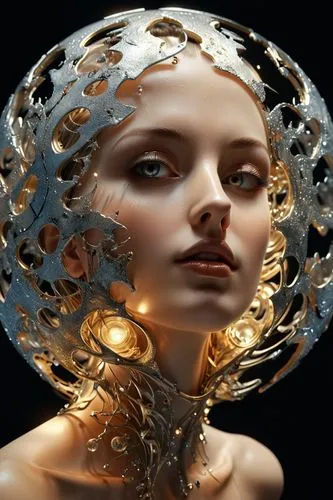 gold filigree,gold foil mermaid,cristal,fractals art,golden crown,golden mask,filigree,biomechanical,softimage,citrine,golden wreath,gold foil art,gold mask,gold paint stroke,circlet,materialise,transhuman,adornment,fractalius,gold leaf,Photography,Artistic Photography,Artistic Photography 15