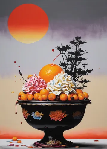 bowl of fruit in rain,orange tree,mandarin sundae,tangerine tree,shirakami-sanchi,fruit bowl,bowl of fruit,peach tree,autumn still life,ikebana,japanese art,tangerines,tutti frutti,autumn fruits,punch bowl,autumn cupcake,mid-autumn festival,cd cover,yusheng,oriental painting,Conceptual Art,Graffiti Art,Graffiti Art 12