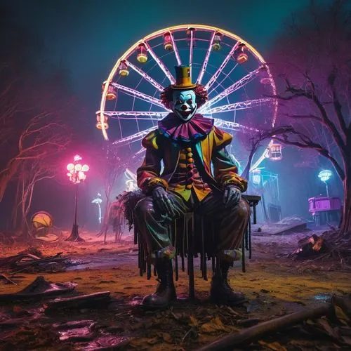 horrorland,joyland,horror clown,carnivalesque,klowns,westonzoyland,creepy clown,cirkus,astroworld,scary clown,halloween wallpaper,amusement park,fairground,freakshow,ringmaster,carnies,dark park,prater,funfair,halloween background,Art,Artistic Painting,Artistic Painting 34