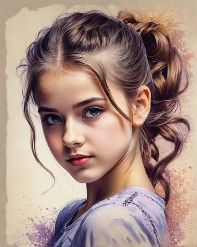 young girl,girl portrait,mystical portrait of a girl,liesel,girl drawing,world digital painting,Conceptual Art,Daily,Daily 32