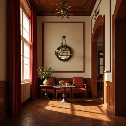 coffered,interior decor,anteroom,foyer,danish room,interior decoration,sitting room,dining room,cochere,ensconce,home interior,wall light,foscarini,enfilade,hardwood floors,entrance hall,interiors,contemporary decor,hallway space,inglenook