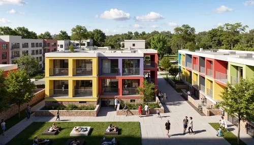 cohousing,new housing development,townhomes,ecovillages,europan,school design,townhouses,ecovillage,multifamily,kerava,maisonettes,plattenbau,apts,unitech,sollentuna,technopark,dorms,prefabricated buildings,3d rendering,palaiseau