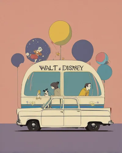 walt disney,walt,walt disney world,walt disney center,disney,valet,cd cover,travel trailer poster,disney-land,waltz,vintage theme,vwbus,cover,vintage background,cartoon car,mickey mause,wallyball,disney land,ice cream van,camper van isolated,Illustration,Vector,Vector 10