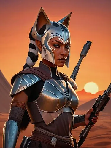 darth talon,desert fox,kit fox,grey fox,cat warrior,symetra,sand fox,south american gray fox,sphinx pinastri,huntress,female warrior,nova,sphynx,mara,alien warrior,arabian mau,cg artwork,domestic short-haired cat,sterntaler,gara,Illustration,Realistic Fantasy,Realistic Fantasy 30