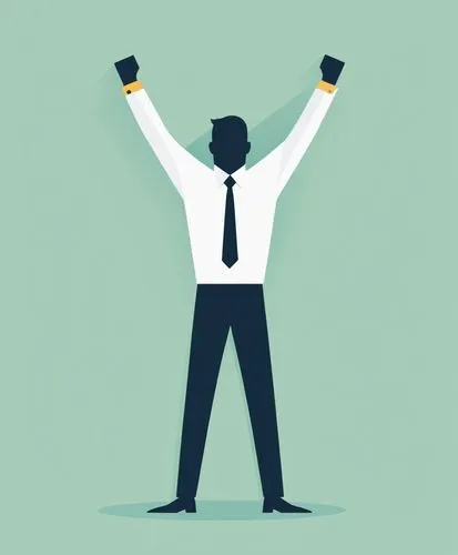 a man in business clothes raising his hands up,net promoter score,flat blogger icon,speech icon,gamification,user satisfaction,customer success,blogger icon,outpitching,affiliate marketing,credentiali