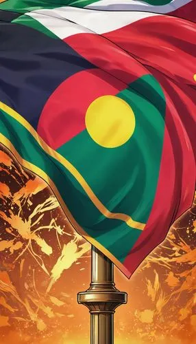 northern territory,mozambique,laos,zambia,rasta flag,mali,bolivia,ethiopia,myanmar,nan province,guyana,zimbabwe,democratic republic of the congo,cameroon,togo,anzac,namibia,australia,hd flag,anzac day,Illustration,Japanese style,Japanese Style 03