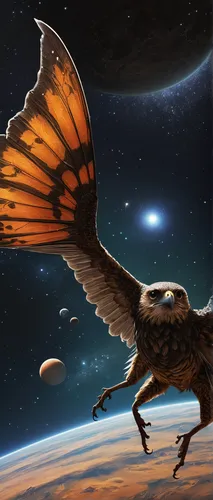 ganymede,flying insect,sci fiction illustration,flying seed,aglais io,flying object,cynorhodon,gryphon,flying seeds,winged insect,vulcania,space glider,orbiting,mantoo,world digital painting,planet eart,polygonia,landmannahellir,komodo,flying objects,Art,Classical Oil Painting,Classical Oil Painting 21