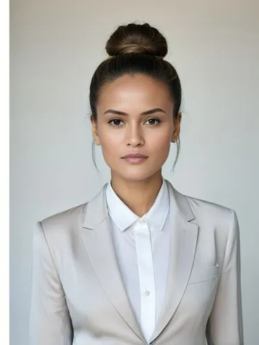 Full-size sample portrait,a model wearing a gray suit and white shirt,aliyeva,laotian,kazakh,filipino,miss kabylia 2017,hapa,Photography,Black and white photography,Black and White Photography 05