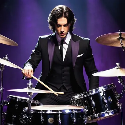 Under a single spotlight, Prince Caspian, his fair complexion flushed with exertion, throws himself into the rhythm. Dressed impeccably in a tailored black suit with a hint of purple lining, he attack