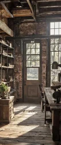 Jacksonville, Florida, old town, vintage architectural salvage store, rustic wooden doors, antique windows, distressed brick walls, industrial metal beams, reclaimed wood shelves, eclectic mix of salv