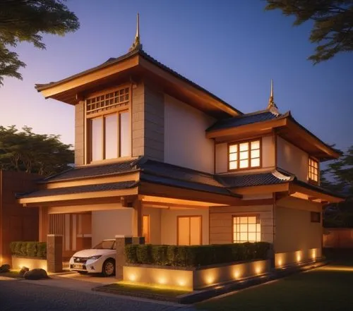 asian architecture,3d rendering,modern house,wooden house,residential house,dormers,traditional house,render,beautiful home,luxury home,sketchup,homebuilding,private house,dojo,exterior decoration,model house,small house,large home,two story house,architectural style,Photography,General,Realistic