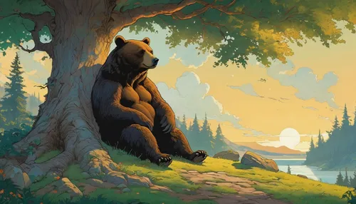 bear guardian,bear,bear market,bear kamchatka,great bear,kodiak bear,sun bear,brown bear,cute bear,ursa,nordic bear,grizzlies,the bears,bears,scandia bear,sleeping bear,tarzan,black bears,big bear,american black bear,Illustration,Japanese style,Japanese Style 06