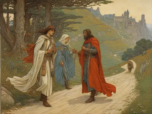 Yes, there are two paths you can go by, but in the long run There's still time to change the road you're on, medieval,pilgrims,samaritan,way of the cross,the three magi,procession,the pied piper of ha