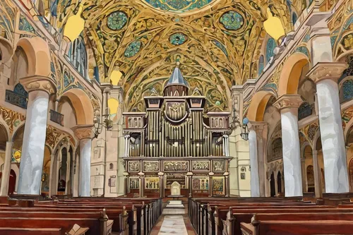 main organ,pipe organ,church organ,organ,choir,organ pipes,pews,duomo,collegiate basilica,basilica,the basilica,cathedral,st mary's cathedral,christ chapel,the cathedral,sanctuary,the interior,interior view,church choir,santa maria degli angeli,Illustration,Japanese style,Japanese Style 07