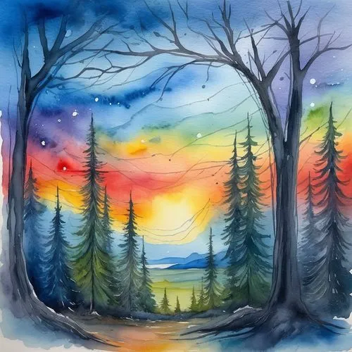 standing all by myself  at a misty sky ,watercolor background,forest background,watercolor christmas background,forest landscape,watercolor pine tree,watercolor tree,landscape background,watercolor pa