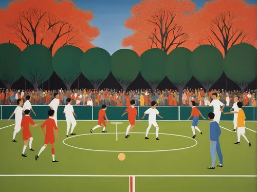 croquet,playing field,tennis court,woman playing tennis,ball badminton,soccer field,soccer world cup 1954,modern pentathlon,baseball diamond,pétanque,football pitch,golfers,tennis,frontenis,bat-and-ball games,kristbaum ball,children's soccer,baseball drawing,first-class cricket,real tennis,Illustration,Retro,Retro 26