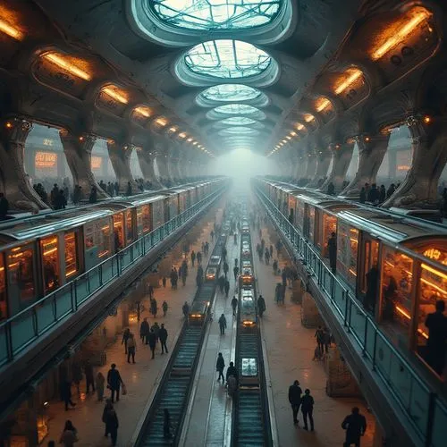 marmaray,ryzhov,pulkovo,futuristic architecture,bladerunner,postprocessing,vnukovo,under the moscow city,arcology,skytrain,moving walkway,megastructure,maglev,weyland,termini,terminals,sheremetyevo,subway station,sky train,metropolitana,Photography,General,Realistic