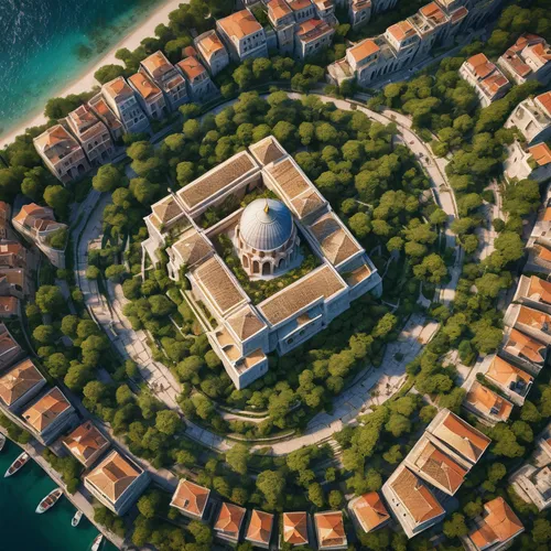 dubrovnik,dubrovnik city,island of rab,artificial island,bird's-eye view,resort,round hut,uninhabited island,sveti stefan,ancient city,zanzibar,roman excavation,from above,izmir,the island,maya city,artificial islands,resort town,round house,karnak,Photography,General,Natural