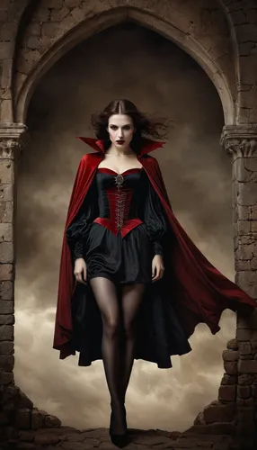 gothic woman,gothic portrait,vampire woman,gothic fashion,vampire lady,red riding hood,red coat,queen of hearts,scarlet witch,gothic style,dark gothic mood,little red riding hood,red cape,gothic,red tunic,fairy tale character,gothic dress,goth woman,sorceress,overskirt,Photography,Artistic Photography,Artistic Photography 14