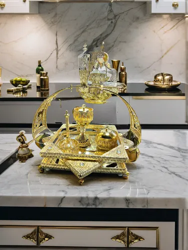 granite counter tops,countertop,gold foil corner,gold lacquer,kitchen counter,stone sink,gold stucco frame,gold foil crown,gold foil laurel,polished granite,counter top,quartz clock,dressing table,gilding,gold ornaments,gold bar shop,kitchen cabinet,marble,sideboard,gold foil art