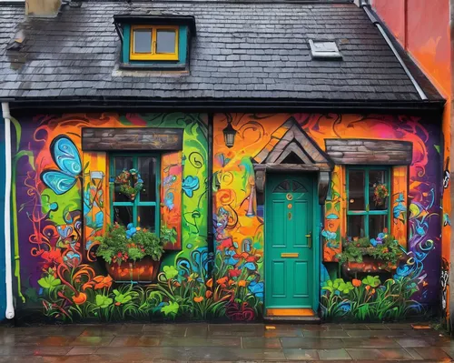 ireland,house painting,dublin,northern ireland,colorful facade,urban street art,miniature house,graffiti art,urban art,flower art,painted block wall,painted wall,streetart,giverny,street art,flower shop,new orleans,colorful life,flower painting,belgium,Conceptual Art,Graffiti Art,Graffiti Art 07