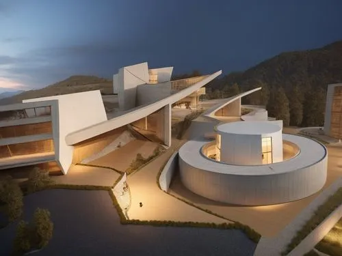 snohetta,goetheanum,futuristic art museum,guggenheim museum,tulou,moneo,Photography,General,Realistic