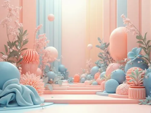 candyland,pastel wallpaper,3d fantasy,cinema 4d,pastel colors,3d background,virtual landscape,confections,background design,3d render,soft pastel,pastel,fractal environment,cupcake background,fairy forest,confectionery,wonderland,confection,fairy world,mushroom landscape,Photography,General,Realistic