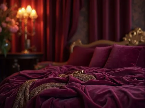 velvety,bedchamber,bedspread,bedspreads,damask background,purple wallpaper,bed,chambre,ornate room,bedding,sumptuous,four poster,velvet,coverlet,damask,woman on bed,bedroom,velveteen,3d render,the sleeping rose,Photography,General,Realistic