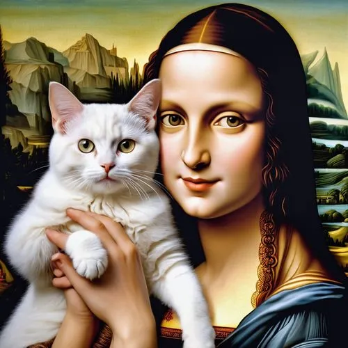 mona lisa,tretchikoff,monalisa,gioconda,mona,memling,cat portrait,kisling,delatour,pacher,giorgione,romantic portrait,perugino,cat image,cat with blue eyes,gothic portrait,bronzino,cat european,snowbell,magnificat,Photography,General,Realistic