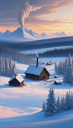 winter landscape,snow landscape,snowy landscape,christmas landscape,winter background,snow scene,snowy mountains,beautiful landscape,winter morning,carpathians,russian winter,winter magic,christmas snowy background,winter village,winter house,salt meadow landscape,mountain landscape,snow fields,winter dream,snow mountain,Illustration,American Style,American Style 03