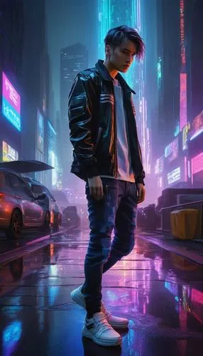 cyberpunk,world digital painting,urban,pedestrian,akira,nasir,prodigy,city youth,digital painting,futurepop,atrak,novelist,junipero,futuregen,kinkade,cityzen,protagonist,schoolboy,streetwise,neuromancer,Illustration,Japanese style,Japanese Style 21