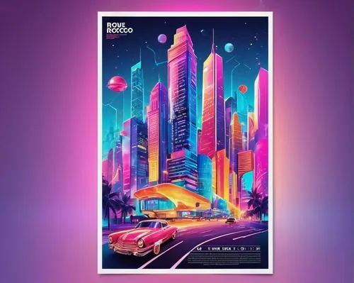 80's design,poster mockup,abstract retro,media concept poster,a3 poster,futuristic landscape,colorful city,travel trailer poster,metropolis,movie palace,80s,valerian,travel poster,futuristic,cityscape,miami,sci-fi,sci - fi,cinema strip,retro diner,Conceptual Art,Fantasy,Fantasy 24