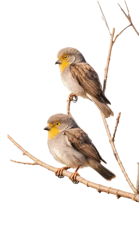 Cute bird, small wings, fluffy feathers, yellow beak, big round eyes, perching on branch, morning sunlight, soft shadows, 3/4 composition, shallow depth of field, warm color tone, cinematic lighting, 