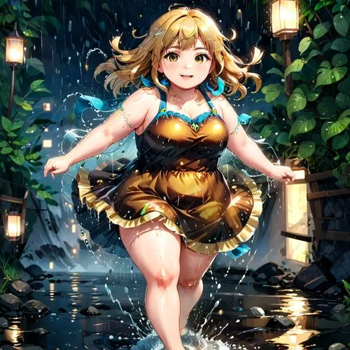 water nymph,nami,yang,golden rain,the blonde in the river,ashitaba,walking in the rain,splashing,water splash,rain shower,rain lily,in the rain,kayano,summer umbrella,rainy season,rainy,mikuru asahina,honolulu,water splashes,spark of shower,Anime,Anime,Realistic