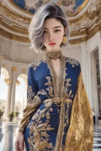 royal,hallia venezia,alhambra,gentiana,baroque,cepora judith,elegant,versailles,royal lace,elegance,rococo,hanbok,bjork,porcelaine,ao dai,rapunzel,imperial coat,miss circassian,abaya,valentino,Photography,Realistic