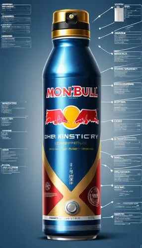 the product features the labels of the drink,red bull,redbull,taurine,energy drinks,energy drink,moulinex,Unique,Design,Infographics