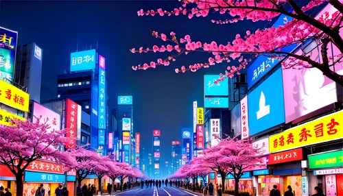 japanese sakura background,sakura background,sakura trees,colorful city,akiba,tokyo,shinjuku,akihabara,tokyo city,japon,tokyo ¡¡,japan landscape,sakura blossom,sakura blossoms,sakura tree,hanami,beautiful japan,kabukicho,tokio,kyoto,Conceptual Art,Oil color,Oil Color 25