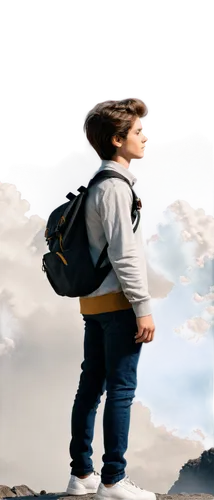 children's background,backpacked,boy praying,image manipulation,photo manipulation,backpack,apraxia,photoshop manipulation,photomanipulation,sky,world digital painting,transparent background,jeans background,composited,cumulant,image editing,traveler,3d background,hiker,photographic background,Illustration,Vector,Vector 09