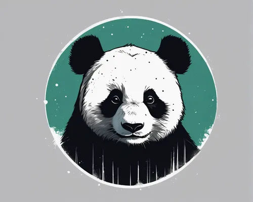 Illustrate a cute panda logo for a local zoo's merchandise.,panda,chinese panda,pandabear,panda bear,little panda,giant panda,pandas,kawaii panda,lun,bamboo,hanging panda,vector illustration,panda fac